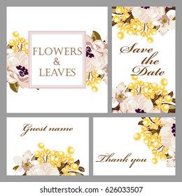 Invitation with floral background