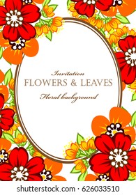 Invitation with floral background