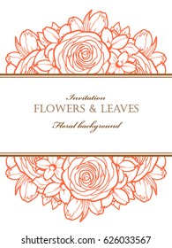 Invitation with floral background