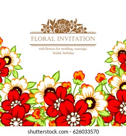 Invitation with floral background