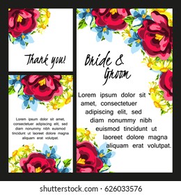 Invitation with floral background