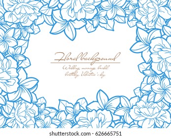 Invitation with floral background
