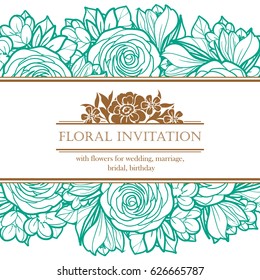 Invitation with floral background