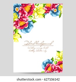 Invitation with floral background