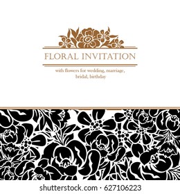 Invitation with floral background