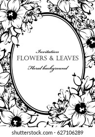 Invitation with floral background