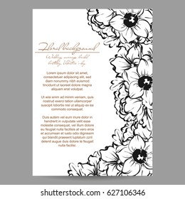 Invitation with floral background