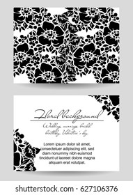 Invitation with floral background