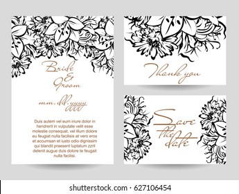 Invitation with floral background