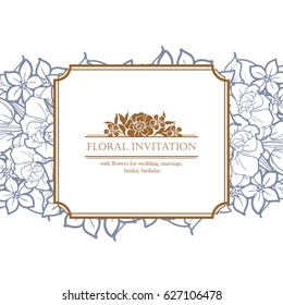 Invitation with floral background