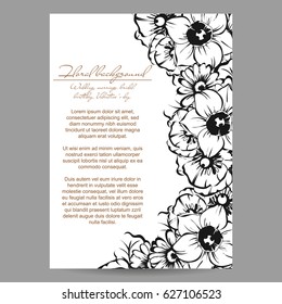 Invitation with floral background