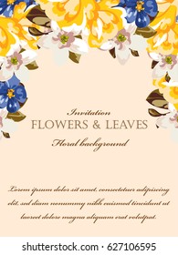 Invitation with floral background