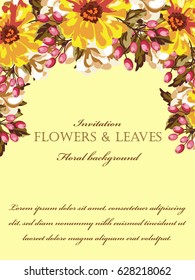 Invitation with floral background