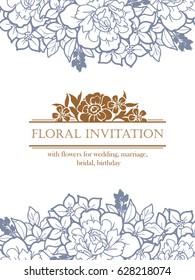 Invitation with floral background