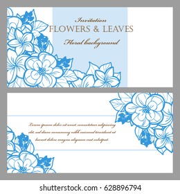 Invitation with floral background
