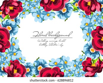 Invitation with floral background