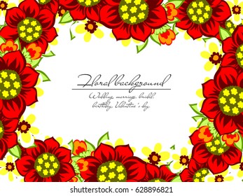 Invitation with floral background