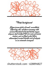 Invitation with floral background