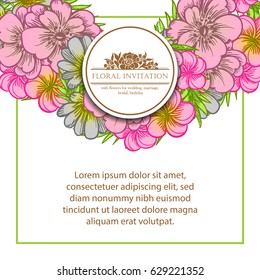 Invitation with floral background