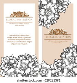 Invitation with floral background