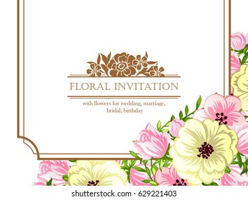 Invitation with floral background