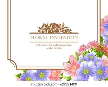 Invitation with floral background