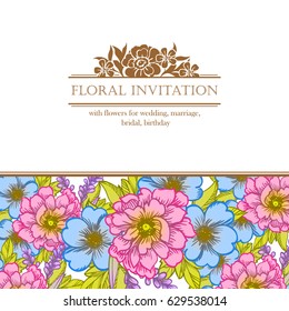 Invitation with floral background