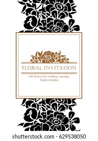 Invitation with floral background