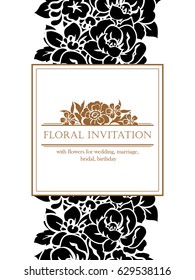 Invitation with floral background