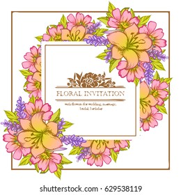 Invitation with floral background