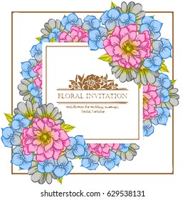 Invitation with floral background