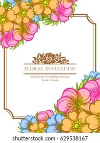 Invitation with floral background