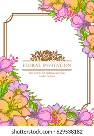 Invitation with floral background