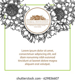 Invitation with floral background