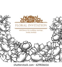 Invitation with floral background