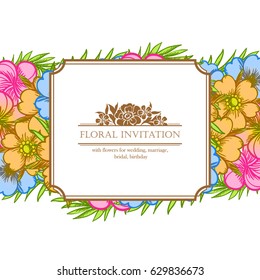 Invitation with floral background