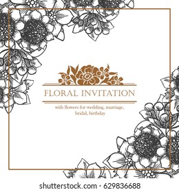 Invitation with floral background