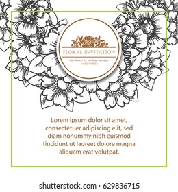 Invitation with floral background
