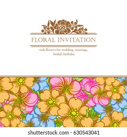 Invitation with floral background