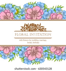 Invitation with floral background