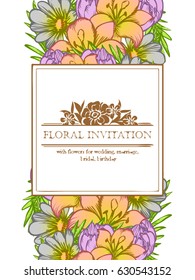 Invitation with floral background