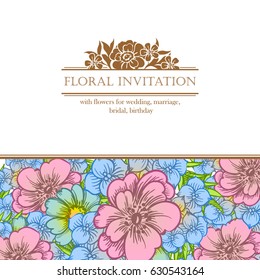 Invitation with floral background