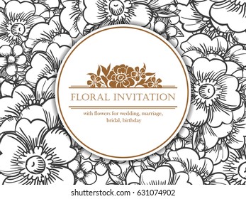 Invitation with floral background