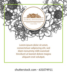 Invitation with floral background