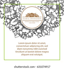 Invitation with floral background