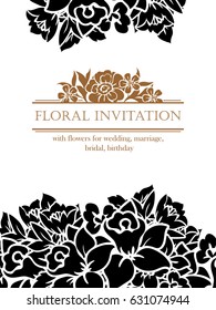 Invitation with floral background