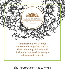 Invitation with floral background