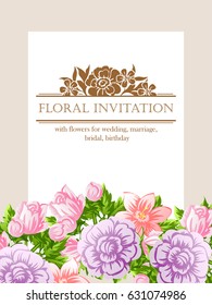Invitation with floral background