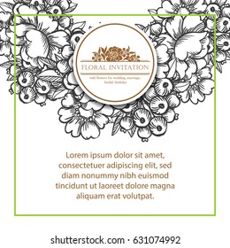 Invitation with floral background