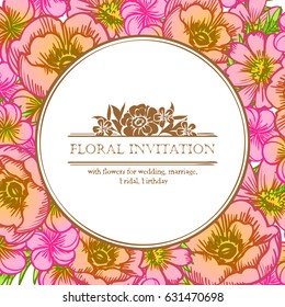 Invitation with floral background